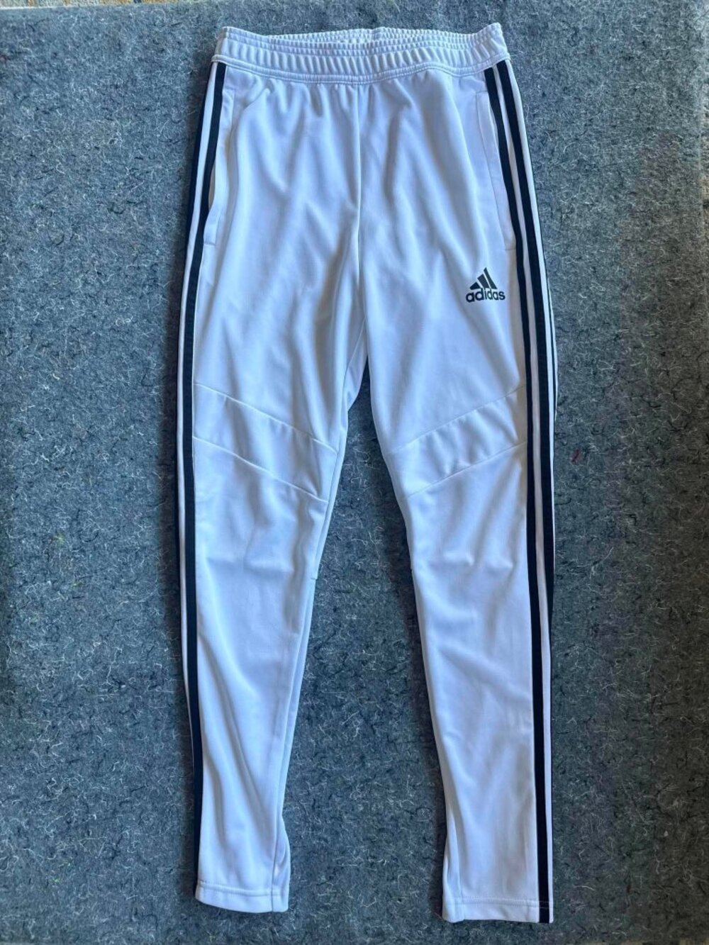 Adidas Men’s White 3-Stripes Track Pants Size Small
